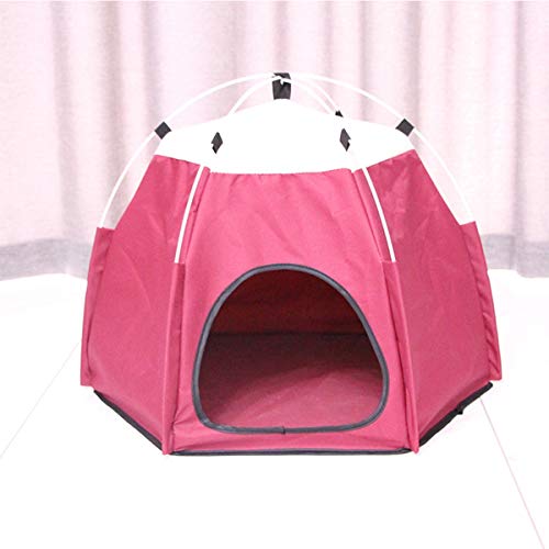 Höhle und Zelt für Hund und Katzen Haustier, abnehmbar und waschbar (Hot Pink) von CrazycatZ