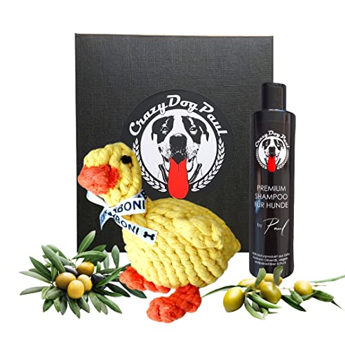 Geschenk I mit Premium Hundeshampoo gegen Juckreiz, natürlicher Schutz vor Zecken, Flöhen, Milben, Läusen von Crazydogpaul