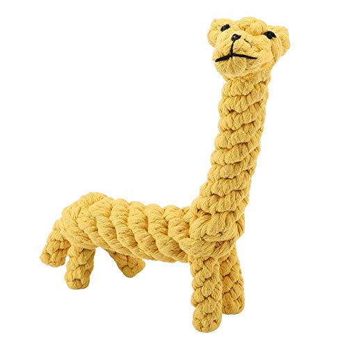 Creahappy Niedliches Kauspielzeug für Hunde, Baumwollseil, Bissfest, Giraffen-Design, Haustier-Zahnreinigungsgeschenke, Zahngesundheit, Zahnreinigungsspielzeug für Kleine und Mittelgroße von Creahappy