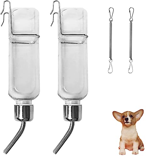 Trinkflasche Kaninchen，Hasentränke，Nager Trinkflasche，Paket Von 2 Hängenden Haustier Wasserflaschen,350 Ml Kaninchen Trinkflasche Mit Halter,für Kleintier Trinker,Meerschweinchen,Hamster, Chinchillas von Create beauty0