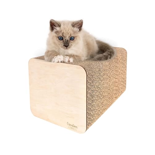Creative Pets Katzen Kratzbrett | Kratzpappe verstärkt mit Sperrholz | Natürlicher Kratzbaum | Robuste Kratzmöbel Katze | Hochwertige Pappe Kratzbretter | Maße 37 x 21,5 x 21,5 cm Creative Pets Katzen Kratzbrett | Kratzpappe verstärkt mit Sperrholz | Natürlicher Kratzbaum | Robuste Kratzmöbel Katze | Hochwertige Pappe Kratzbretter | Maße 37 x 21,5 x 21,5 cm von Creative Pets