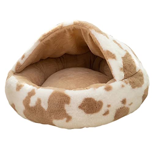 Katzenbett Haus Flanell Plüsch Hundebett Donut Höhle Kuscheltier Warmer Schlafsack Sofakissen Nest für Kleine Welpen Kätzchen Waschbares Hundekissenbett von Creatwls
