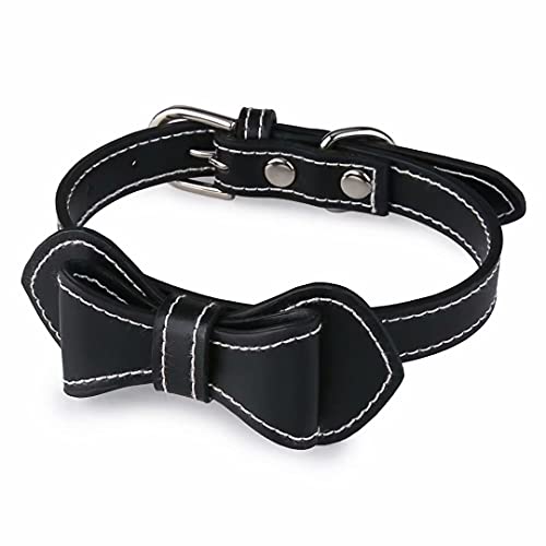 Verstellbare Sicherheitshalsbänder mit Niedlicher Fliege, Katzenhalsband aus PU-Leder, Solide und Sichere Halsbänder für alle Katzen Krawatte Halskette Heimtierbedarf von Creatwls