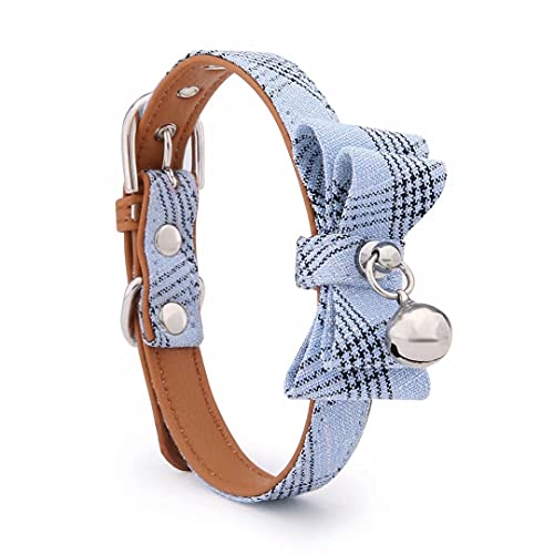 Verstellbares Gitter Katzenhalsband Halsband Katze Hundehalsband Fliege Hundehalsband für kleine Hunde Baumwolle Gestreifte Schleife Halskette von Creatwls