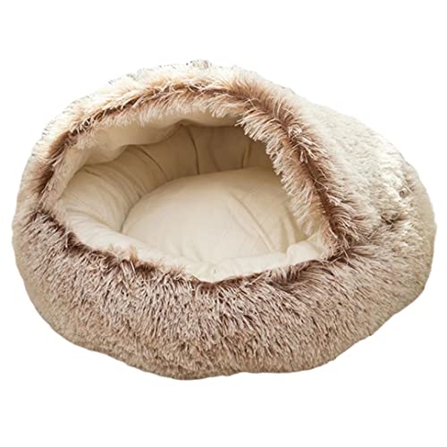 Weiche Lange Plüsch-Hundematte, Sofa Fell Haustierbetten, Shell-Hundebetten, Haustierbett, Waschbare Hundematratze, Hundebett, Anti-Rutsch-Pad Halbgeschlossene Hunde und Katzenhöhl von Creatwls