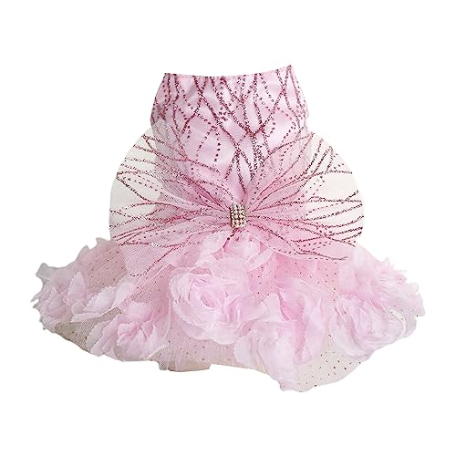 Sommer Haustier Prinzessin Kleid, Mode Blumen Pailletten Hund Rock Haustier Kleidung, Welpen Katze Kostüm Haustier Hochzeitskleid Kleine Hunde Prom Party Prinzessin Kleid Rosa L von Cremlank