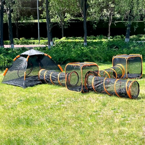 Crenailro Tragbares Outdoor Katzengehege für Indoor-Katzen, 6-in-1 großes Katzenzelt Catio mit Tunnel für Katzen und andere Haustiere Crenailro Tragbares Outdoor Katzengehege für Indoor-Katzen, 6-in-1 großes Katzenzelt Catio mit Tunnel für Katzen und andere Haustiere von Crenailro