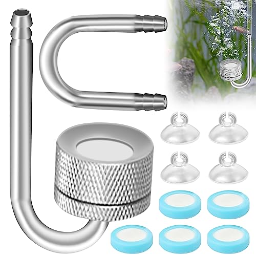 CO2 Diffusor Aquarium: Aquarium Zerstäuber mit Saugnäpfen und U-Pipe, Sauerstoff Diffusor Aquarium, Aquarium CO2 Diffusor Zerstäuber, Zerstäuber CO2 Regler für Aquarium Süßwasserfischpflanzen von Cresbel