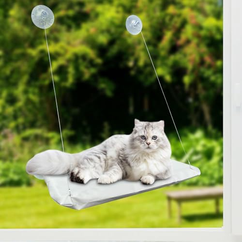 Crihovy Katzen Fensterliege, Hängematte Katze, Katzenhängematte, Katzenbett Fensterbank, Katzenliege Fenster Fensterbankliege Fensterplätze, Fensterplatz mit starkem Saugnapf, für Katzen Bis 18kg Crihovy Katzen Fensterliege, Hängematte Katze, Katzenhängematte, Katzenbett Fensterbank, Katzenliege Fenster Fensterbankliege Fensterplätze, Fensterplatz mit starkem Saugnapf, für Katzen Bis 18kg von Crihovy