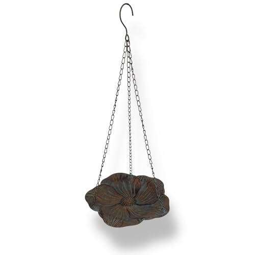 Crispe home & garden Vogeltränke Winterfest | Vogelbad aus Metall | 60 cm hohe Gartendeko zum Hängen | Wasserstelle für Wildvögel von Crispe home & garden