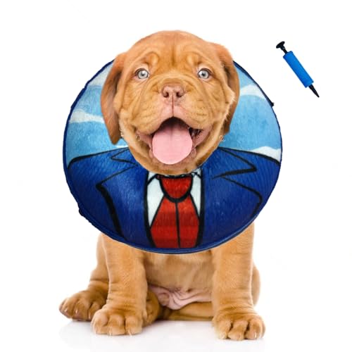 Aufblasbares Hundekegelhalsband für große, mittelgroße und kleine Hunde, weiche Hundekegel-Alternative, elisabethanisches Halsband, Donut-Halsband, E-Halsband, aufblasbarer Kegel für Hunde und Katzen, von Crisque