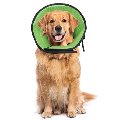 Hundehalsband, verstellbares elisabethanisches Halsband, E-Halsband, weicher Kegel für große, mittelgroße und kleine Hunde und Katzen, um das Lecken nach Operationen zu stoppen, Hundekegel-Alternative Hundehalsband, verstellbares elisabethanisches Halsband, E-Halsband, weicher Kegel für große, mittelgroße und kleine Hunde und Katzen, um das Lecken nach Operationen zu stoppen, Hundekegel-Alternative von Crisque