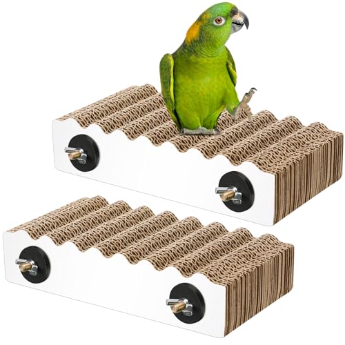 CroBlissful 2 Stück Vogel-Sitzstange Vogel-Kauspielzeug Papageienkäfig Sitzstange Pappe Vogelplattform Pfotenschleifständer Papagei Spielplatz Futterspielzeug für Aras, kleine Sittiche, Sittiche, CroBlissful 2 Stück Vogel-Sitzstange Vogel-Kauspielzeug Papageienkäfig Sitzstange Pappe Vogelplattform Pfotenschleifständer Papagei Spielplatz Futterspielzeug für Aras, kleine Sittiche, Sittiche, von CroBlissful