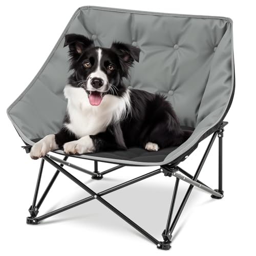 CroBlissful Tragbare Hunde-Campingstühle für mittelgroße Hunde, erhöhtes Haustierbett für den Außenbereich, Klappstuhl, Terrasse, faules Welpenbett, robuste Haustier-Campingausrüstung, unterstützt 90 CroBlissful Tragbare Hunde-Campingstühle für mittelgroße Hunde, erhöhtes Haustierbett für den Außenbereich, Klappstuhl, Terrasse, faules Welpenbett, robuste Haustier-Campingausrüstung, unterstützt 90 von CroBlissful