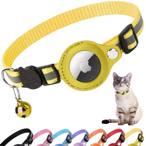 Croc-Cat® airtag Katzenhalsband, Zubehör Kompatibel mit Apple Airtag, Halsband mit Sicherheitsschnalle Anti Strangulation für Kätzchen und kleine Hunde, GPS airtag Nicht inbegriffen!… von Croc-Cat