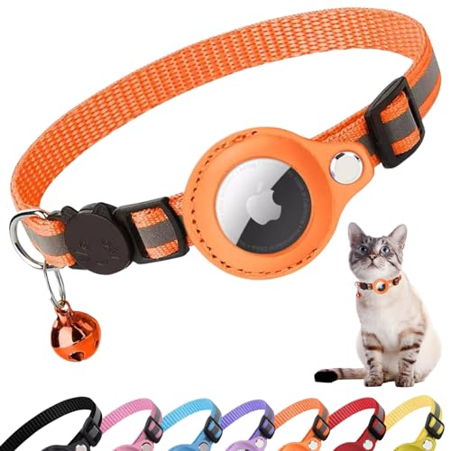 Croc-Cat® airtag Katzenhalsband, Zubehör Kompatibel mit Apple Airtag, Halsband mit Sicherheitsschnalle Anti Strangulation für Kätzchen und kleine Hunde, GPS airtag Nicht inbegriffen!… von Croc-Cat