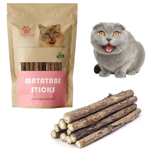 Croc-Cat® matatabi Stick Katze x 10 Stück, Premium-Qualität Superstark, matabi Sticks Katze, Silvervine Katze, Catnip, katzenspielzeug selbstbeschäftigung, Katzen zubehör von Croc-Cat