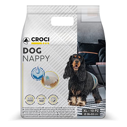 CaniAmici C6020260 Hundewindel, Dog Nappy XL (45-50 cm), 10-18 kg, Inhalt 10 Stück von Croci