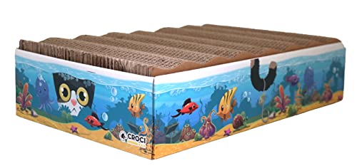 Croci Acquario - 6-in-1-Kratzbaum aus Pappe für ausgewachsene Katzen, mit 3 wendbaren, doppellagigen Kratzplatten, rutschfesten Füßen, inklusive Katzenminzenbeutel, 44 x 28 x 10 cm Croci Acquario - 6-in-1-Kratzbaum aus Pappe für ausgewachsene Katzen, mit 3 wendbaren, doppellagigen Kratzplatten, rutschfesten Füßen, inklusive Katzenminzenbeutel, 44 x 28 x 10 cm von Croci