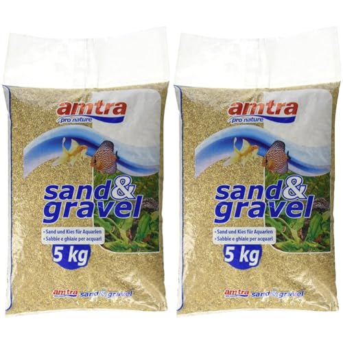 Croci Amtra Amber Sand - Sand für Aquarien, Süß und Meerwasser-Aquarienboden, natürlich, ungiftig, 1-2 mm/5 kg (Packung mit 2) von Croci