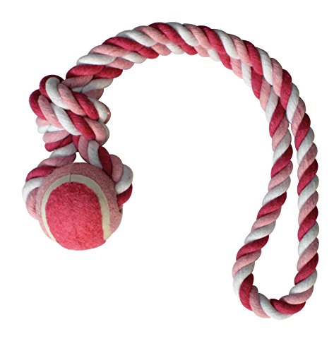 Croci Baumwollknochen One Knot mit Ball, 5 x 33 cm, rosa von Croci