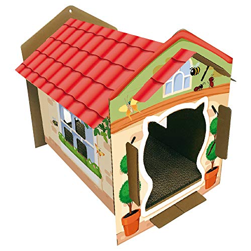 Croci Cassetta Villa Color - Kratzbaum für ausgewachsene Katzen, Kratzbaum aus Karton mit Zwinger, für große und kleine Katzen, 42 x 35 x 50 cm Croci Cassetta Villa Color - Kratzbaum für ausgewachsene Katzen, Kratzbaum aus Karton mit Zwinger, für große und kleine Katzen, 42 x 35 x 50 cm von Croci