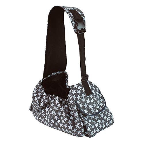 Croci Leisure - Transporttasche für Hunde und Katzen, Umhängetasche für Tiere, Tasche mit verstellbarem Einzelschultergurt, Maße 41x26x17cm Blau von Croci