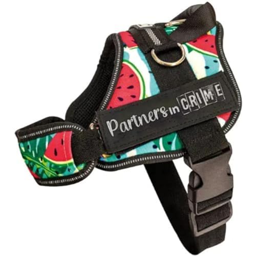 Croci C5057472 Hundegeschirr, weich und verstellbar, mit Sicherheitsgurt, Motiv: Slice | für mittelgroße und große Hunde, Größe: 55 – 65 cm, Mehrfarbig von Croci