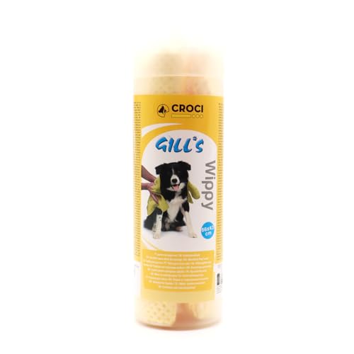Croci Gill's - Hundetrockentuch, trocknet Hunde schnell, nimmt Flüssigkeiten, Öle und Schmutz auf, für langhaarige Hunde, 66x43 cm von Croci