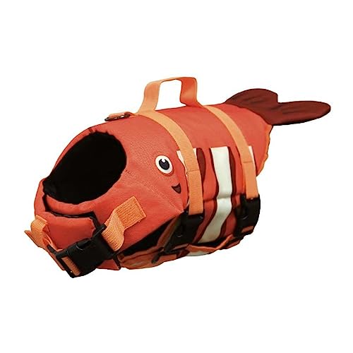 Croci Clownfish Schwimmweste für Hunde, Schwimmweste für Haustiere, Schwimmweste mit Griff für Hunde - Clownfisch, 40 cm von Croci