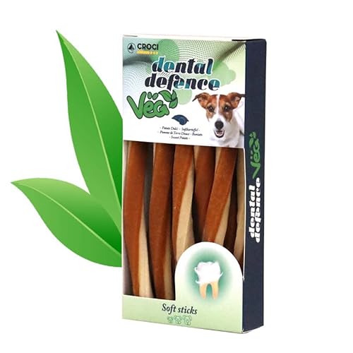 Croci Dental Defence Veg Gemüsesnack für Hunde, Mundhygiene Sticks, Reinigungsstäbchen für Hunde, Süßkartoffel, 100 g von Croci