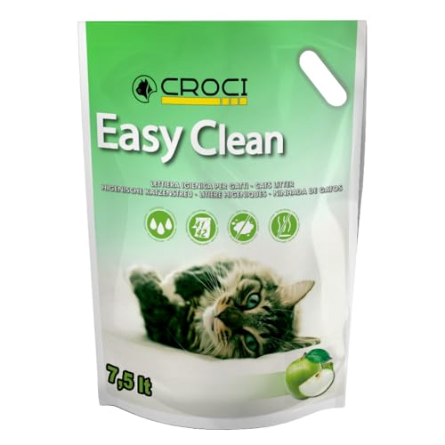Croci Easy Clean grüner Apfel – Katzenstreu aus Silizium – Sand für Katzen aus Kieselkristallen mit grünem Apfel – Katzenstreu mit hoher Saugfähigkeit und schnell zu reinigen, 7,5 l Croci Easy Clean grüner Apfel – Katzenstreu aus Silizium – Sand für Katzen aus Kieselkristallen mit grünem Apfel – Katzenstreu mit hoher Saugfähigkeit und schnell zu reinigen, 7,5 l von Croci