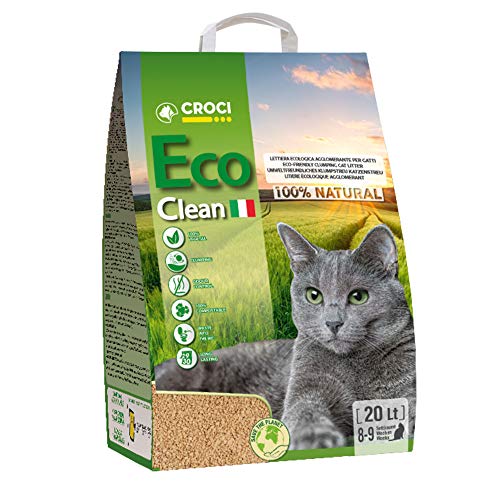 Croci Eco Clean Litter 20 l – klumpende Katzenstreu, biologisch abbaubar, spült in der Toilette, 100 % pflanzlich, langlebiger geruchshemmender Sand Croci Eco Clean Litter 20 l – klumpende Katzenstreu, biologisch abbaubar, spült in der Toilette, 100 % pflanzlich, langlebiger geruchshemmender Sand von Croci