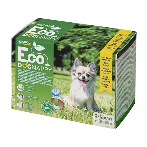 Croci Eco Hundewindel – Biologisch abbaubare Windeln für Rüden – Hundeunterhosen zum Pinkeln – Hygienebandwindeln für Rüden, geruchshemmend, Einweg, 12 Stück, Größe S, 30–40 cm Croci Eco Hundewindel – Biologisch abbaubare Windeln für Rüden – Hundeunterhosen zum Pinkeln – Hygienebandwindeln für Rüden, geruchshemmend, Einweg, 12 Stück, Größe S, 30–40 cm von Croci