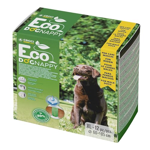 Croci Eco Hundewindel – Biologisch abbaubare Windeln für Rüden – Hundeunterhosen zum Pinkeln – Hygienebandwindeln für Rüden, geruchshemmend, Einweg, 12 Stück, Größe XL, 60–85 cm Croci Eco Hundewindel – Biologisch abbaubare Windeln für Rüden – Hundeunterhosen zum Pinkeln – Hygienebandwindeln für Rüden, geruchshemmend, Einweg, 12 Stück, Größe XL, 60–85 cm von Croci