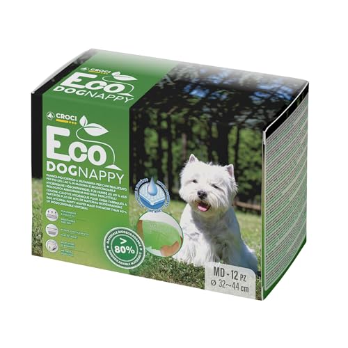 Croci Eco Hundewindel – Windeln für männliche Hunde – Hundeunterhosen zum Pinkeln – biologisch abbaubar, geruchshemmend, Einweg-Hundewindeln, 12 Stück, Größe M, 32–44 cm Croci Eco Hundewindel – Windeln für männliche Hunde – Hundeunterhosen zum Pinkeln – biologisch abbaubar, geruchshemmend, Einweg-Hundewindeln, 12 Stück, Größe M, 32–44 cm von Croci