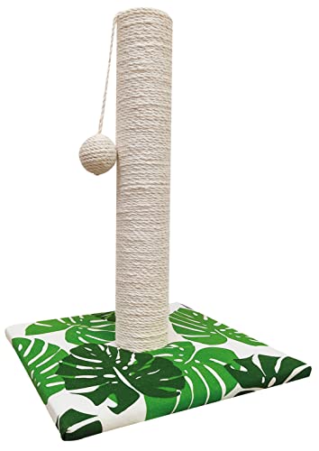 Croci Green Leafs – Kratzbaum für Erwachsene, große und kleine Katzen, Matte mit Baum und Seil mit Katzenberuhigungsspielzeugball, Kratzbaum aus Karton, Zubehör und Spiele für Haustiere zu Hause von Croci