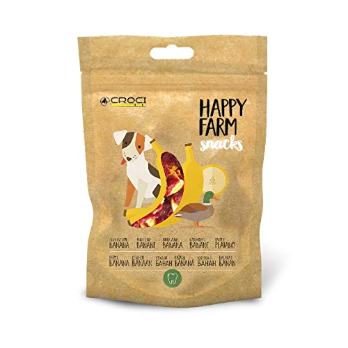 Croci Happy Farm – Kausnack für Hunde, natürlicher Hundesnack, mit Gemüse, Ente und Banane, 80 GR von Croci