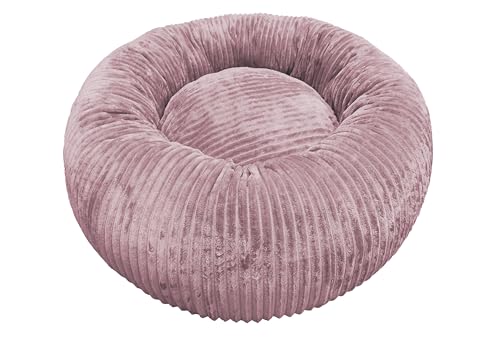 Croci Hyg Hundekissen für Katzen, mittelgroße Hunde, rund, gepolstert, Abnehmbarer Bezug, Supersoft, Matte für Hundehütten und Autos, Staubrosa, Ø 70 cm von Croci