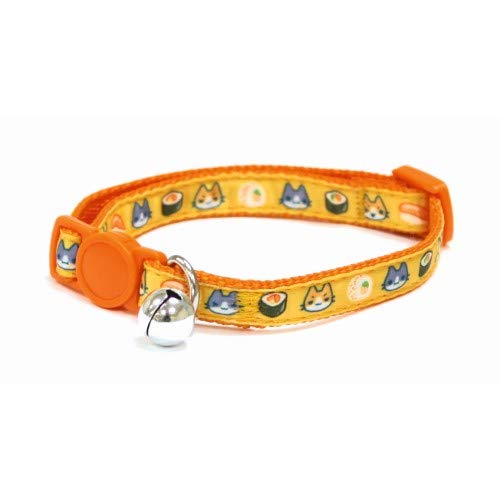 Croci Katzenhalsband Catmania Sushi gelb mit Sicherheitsschnalle von Croci