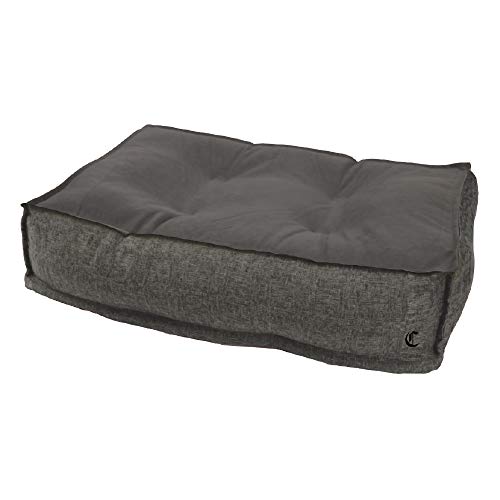 Croci Kissen für Hunde und Katzen Will, Möbelstoff, Abnehmbarer Bezug, Größe 104 x 70 x 15 cm, Farbe Grau Anthrazit - 1500 g von Croci