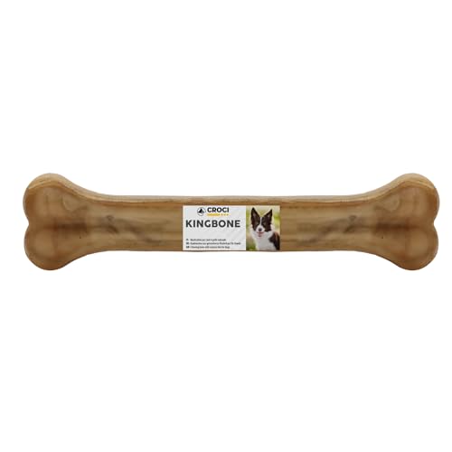 Croci King Bone – Knochen für lose Hunde, Kaubelohnungssnack für Hunde aus natürlichem Rindsleder, Dentalstick zur Zahnreinigung, 13 cm – 60 g von Croci
