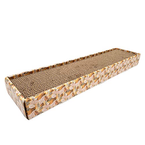Croci Katzenkratzbaum aus Pappe, 2 Schichten, mit rutschfesten Füßen, inkl. Katzenminze-Umschlag, Blätter-Stil, 48 x 12,5 x 5 cm Croci Katzenkratzbaum aus Pappe, 2 Schichten, mit rutschfesten Füßen, inkl. Katzenminze-Umschlag, Blätter-Stil, 48 x 12,5 x 5 cm von Croci