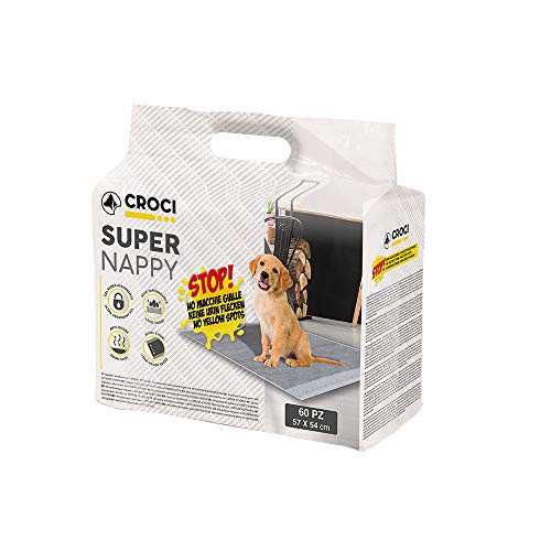 Croci Super Windel Aktivkohle – Hygienematten für Hunde 57x54 cm – 60 Stück, Unterlagen für Hunde und Haustiere, für Hunde- und Katzenurin, Ultra saugfähig, Einweg, reißfest und geruchshemmend Croci Super Windel Aktivkohle – Hygienematten für Hunde 57x54 cm – 60 Stück, Unterlagen für Hunde und Haustiere, für Hunde- und Katzenurin, Ultra saugfähig, Einweg, reißfest und geruchshemmend von Croci
