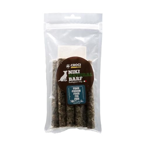 Croci Niki Natural Barf Fish Hundesnack 100% getrockneter Kabeljau-Stick, reich an natürlichen Proteinen, Barf-Diät für Hunde, ohne künstliche und konservierte Zusatzstoffe, 8 Stück 100g von Croci