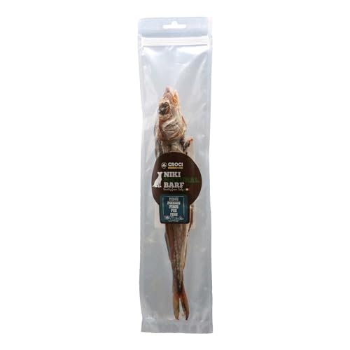 Croci Niki Natural Barf Fish Hundesnack 100% getrockneter Wittling, Reich an natürlichen Proteinen, Barf-Diät für Hunde, ohne künstliche und konservierte Zusatzstoffe, 50 g von Croci