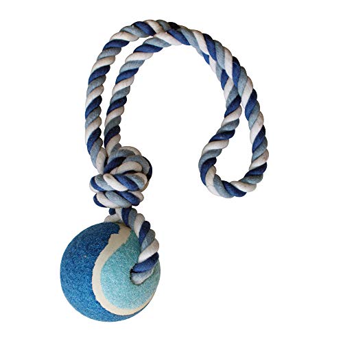 Croci Seil mit Schleife und Ball für Hunde, hellblau, M/6 x 40 cm von Croci