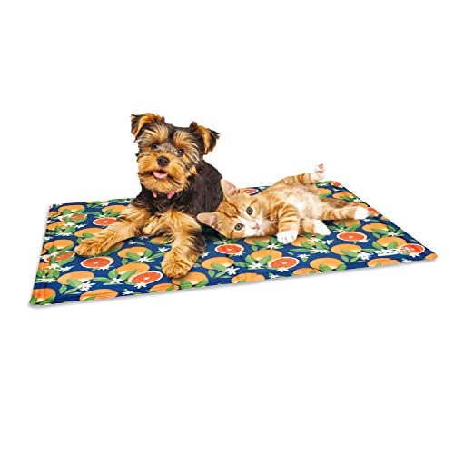 Croci Sicily Blue Citrus Kühlmatte für Hunde, Gel-Kühlmatte, selbstkühlend, 90 x 50 cm von Croci