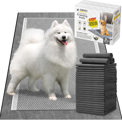 Croci Super Nappy Aktivkohle XXL-Hygienematten für Hunde 71 x 112 cm 25 Stück, Klebepads für Hunde und Tiere, für Hunde- und Katzenurin, extrem saugfähig, Einwegartikel von Croci