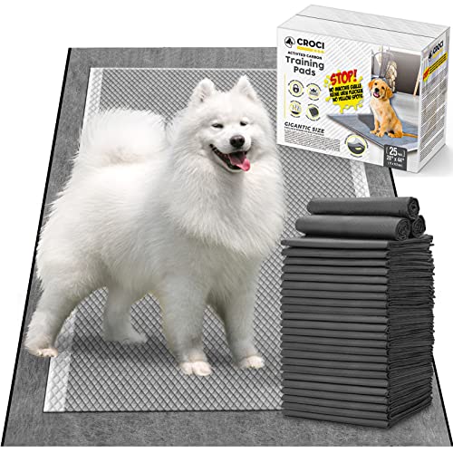 Croci Super Nappy Aktivkohle XXL-Hygienematten für Hunde 71 x 112 cm 25 Stück, Klebepads für Hunde und Tiere, für Hunde- und Katzenurin, extrem saugfähig, Einwegartikel von Croci